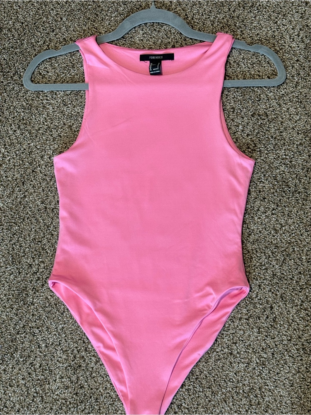Forever 21 Bubblegum Pink One-Piece Bodysuit
